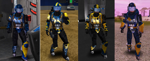 
Agile Exo-Suit at, from left to right,
Battle Rank 1, 7, 14 and 25