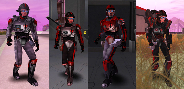 
Agile Exo-Suit at, from left to right,
Battle Rank 1, 7, 14 and 25
